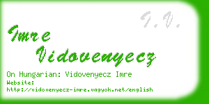 imre vidovenyecz business card